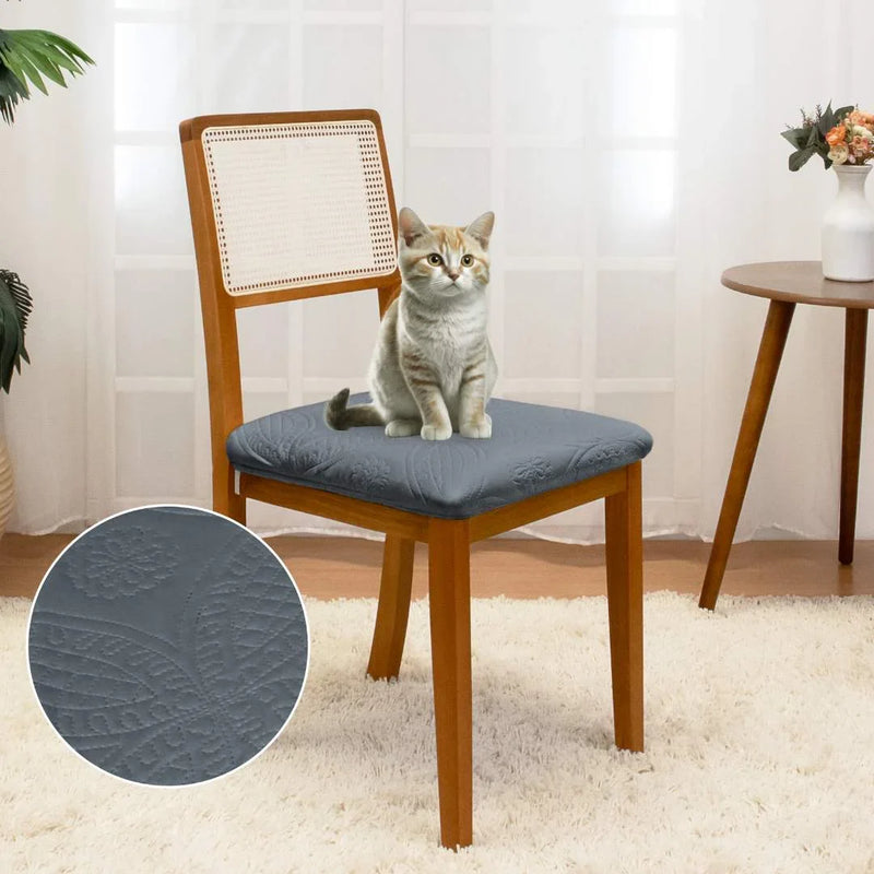 Capa Assento Cadeira Arranhão Gato Acolchoada - Chumbo