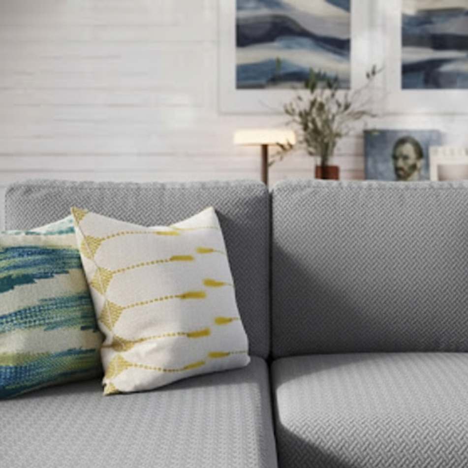 Capa de Sofá de Canto Classic Jacquard - Cinza Claro