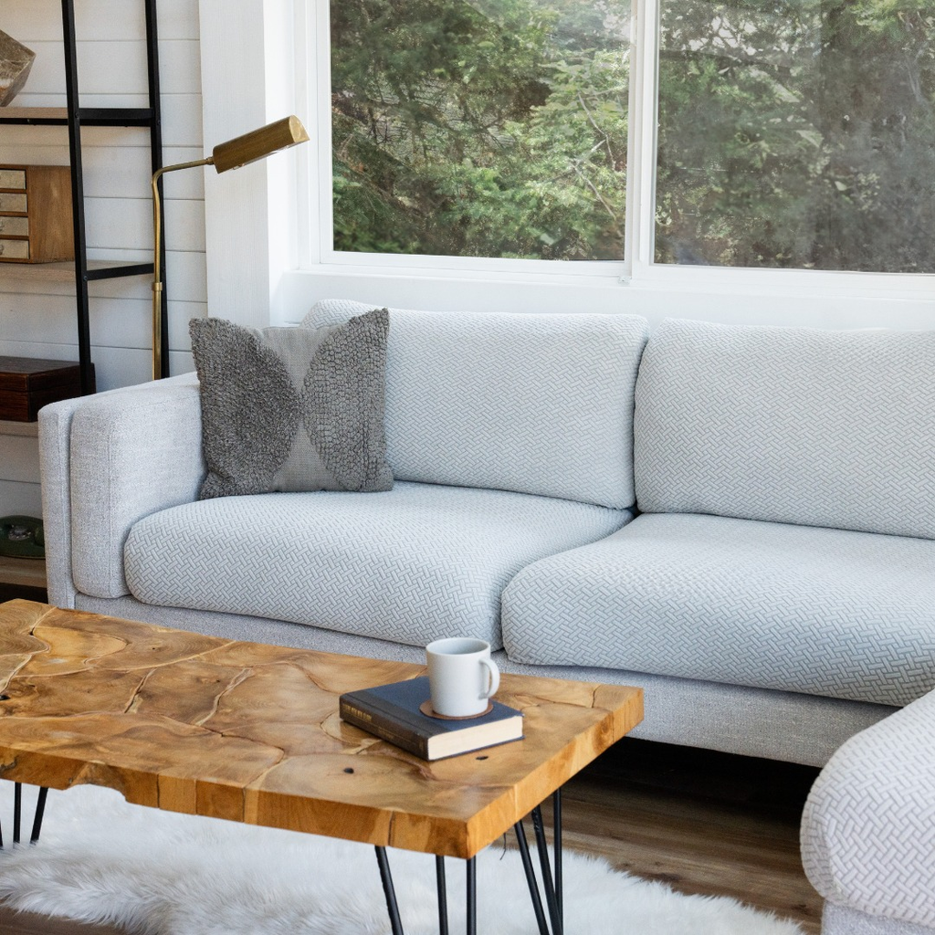 Capa de Sofá de Canto Classic Jacquard - Cinza Claro