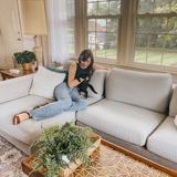 Capa de Sofá de Canto Chevron - Bege