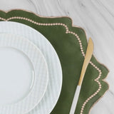 Jogo Americano Bordado Realeza - Verde Musgo