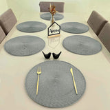 Jogo Americano Redondo Sousplat Impermeável - Cinza