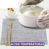 Jogo Americano Retangular Dupla Face Impermeável - Mescla Cinza