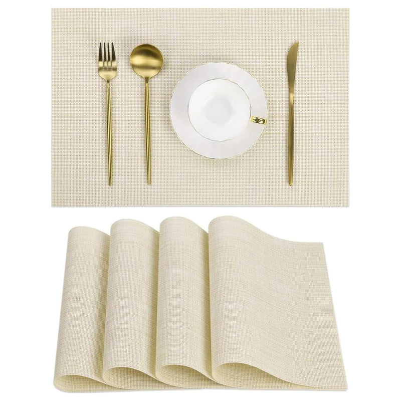 Jogo Americano Retangular Dupla Face Impermeável - Mescla Creme