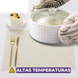 Jogo Americano Retangular Dupla Face Impermeável - Mescla Creme