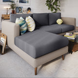 Capa de Sofá de Canto Classic Jacquard - Cinza Escuro