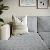 Capa de Sofá de Canto Classic Grid - Cinza Claro