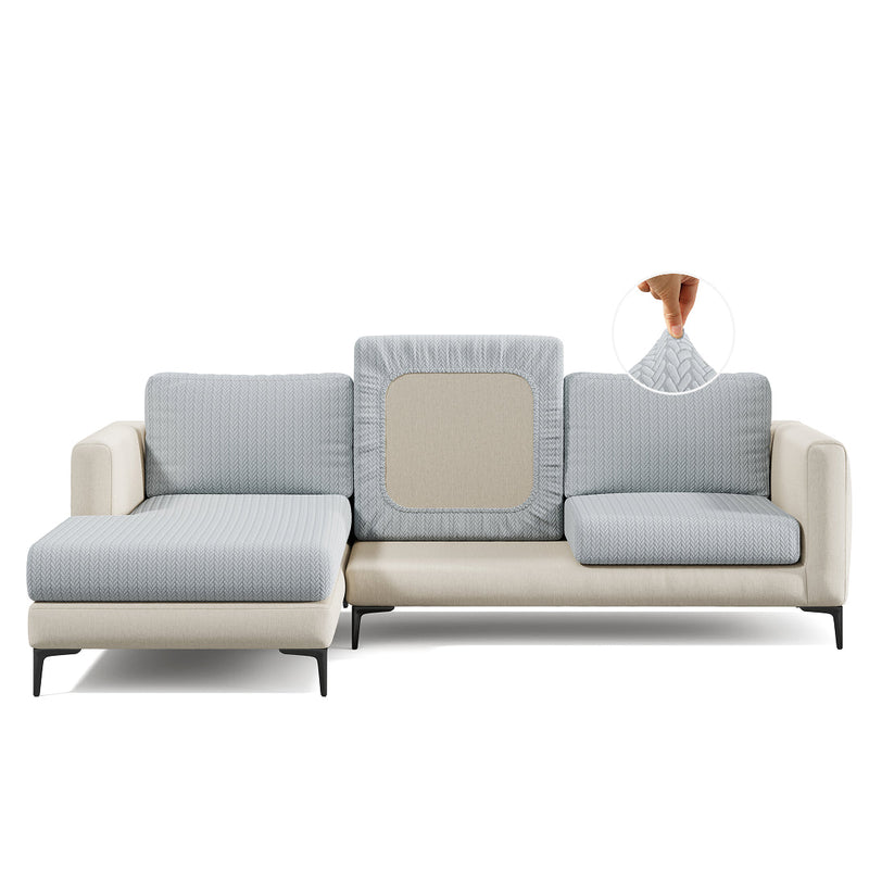 Capa de Sofá de Canto Chevron - Cinza Claro