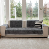 Capa Protetora Para Sofá Veludo - Cinza Escuro