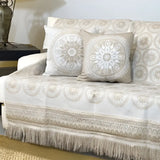 Manta para Sofá Mandala com Almofadas - Bege