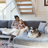 Capa de Sofá de Canto Plush - Cinza Chumbo