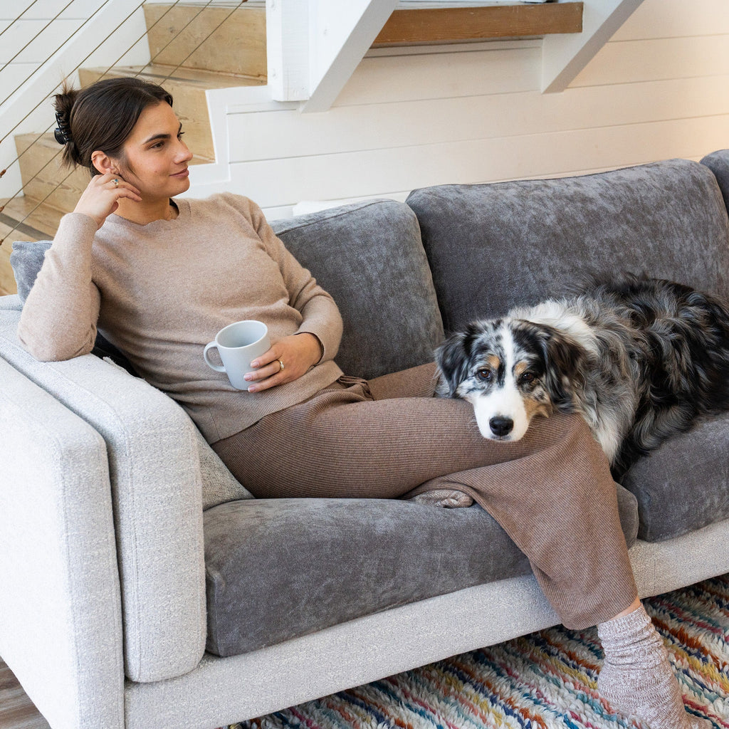 Capa de Sofá de Canto Plush - Cinza Chumbo