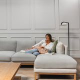 Capa de Sofá de Canto Plush - Cinza Claro