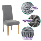 Capa Protetora Cadeira Jacquard - Tabaco