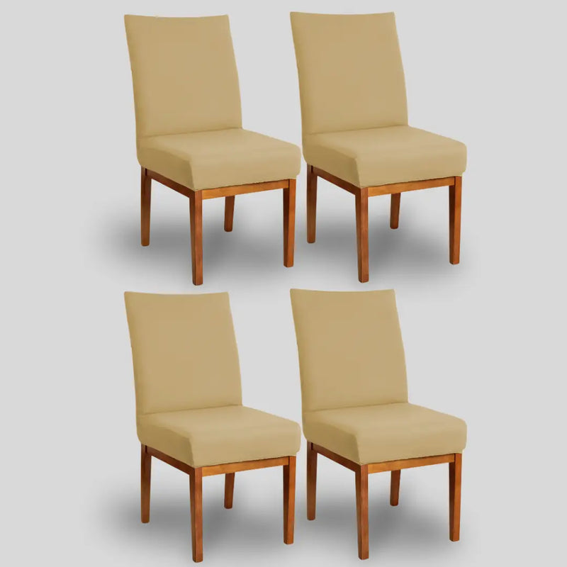 Kit 4 Capa Cadeira Bege - Oferta Cross