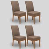 Kit 4 Capa Cadeira Chocolate - Oferta Cross