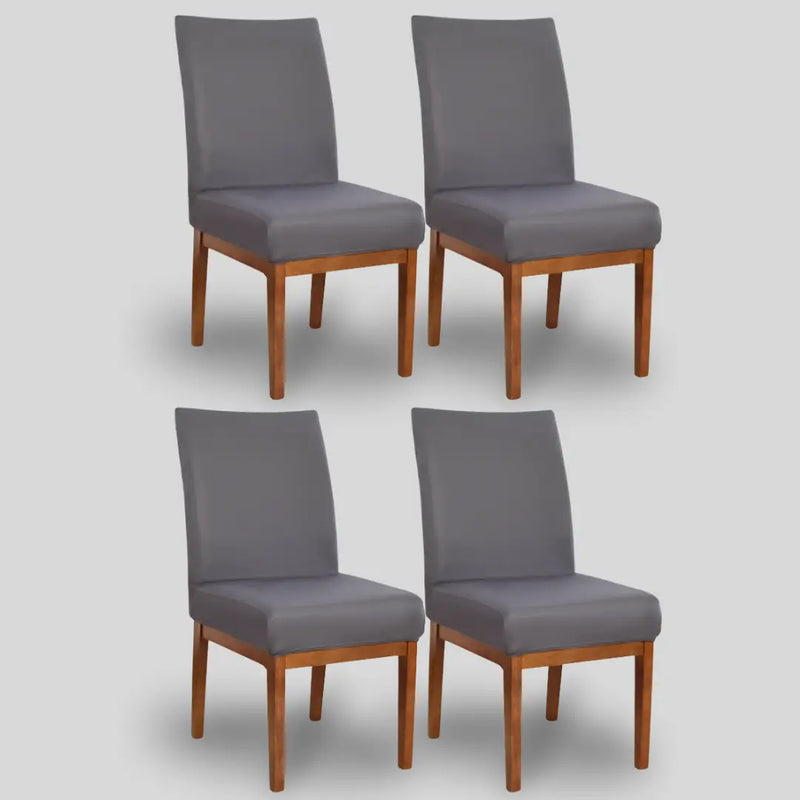 Kit 4 Capa Cadeira Cinza Escuro - Oferta Cross