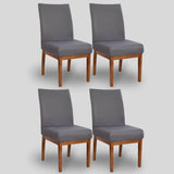 Kit 4 Capa Cadeira Cinza Escuro - Oferta Cross