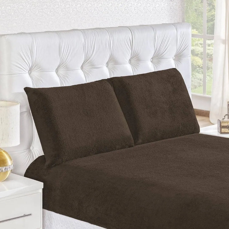 Jogo de Cama Plush Soft - Sono Quentinho Tabaco
