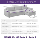 Capa de Sofá de Canto Spandex Special  - Cinza Escuro