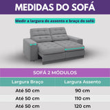 Protetor Sofá Retrátil Impermeável Dupla Face Tabaco-Caqui