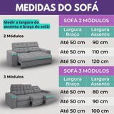 Protetor Sofá Retrátil Impermeável Dupla Face Caqui-Palha