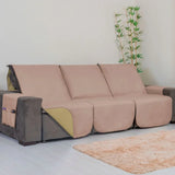 Protetor Sofá Retrátil Impermeável Dupla Face Caqui-Palha