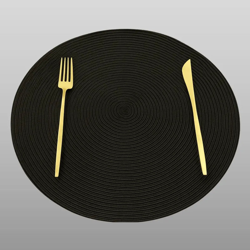 Kit 4 Sousplat Redondo Preto - Oferta Cross