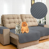 Capa Protetora Arranhão Gato Sofá Retrátil Boutique - Cinza Escuro