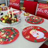 Sousplat de Natal - Kit 8 Noel Vermelho